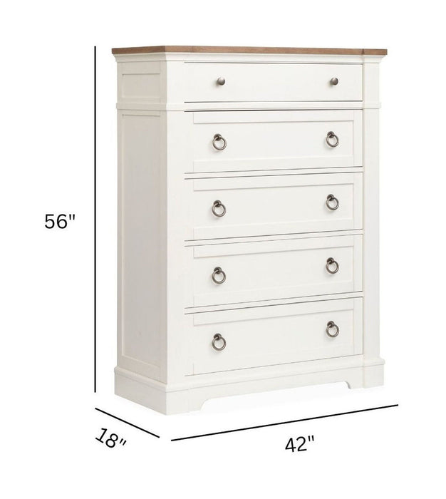 Kingston - Drawer Chest - Whisper White And Cerused Nutmeg