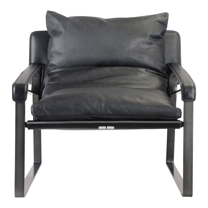 Connor - Leather Club Chair - Black