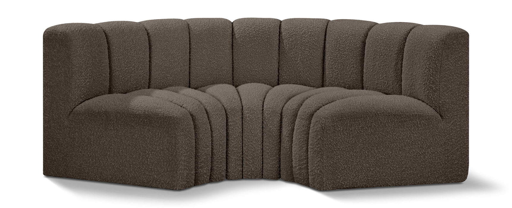 Arc - Boucle Fabric 3 Piece Modular U-Shaped Sofa