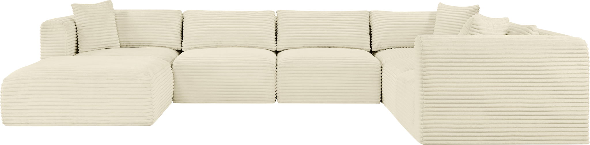 Shaggy - 7 Piece Modular U-Shaped Sectional With Ottoman