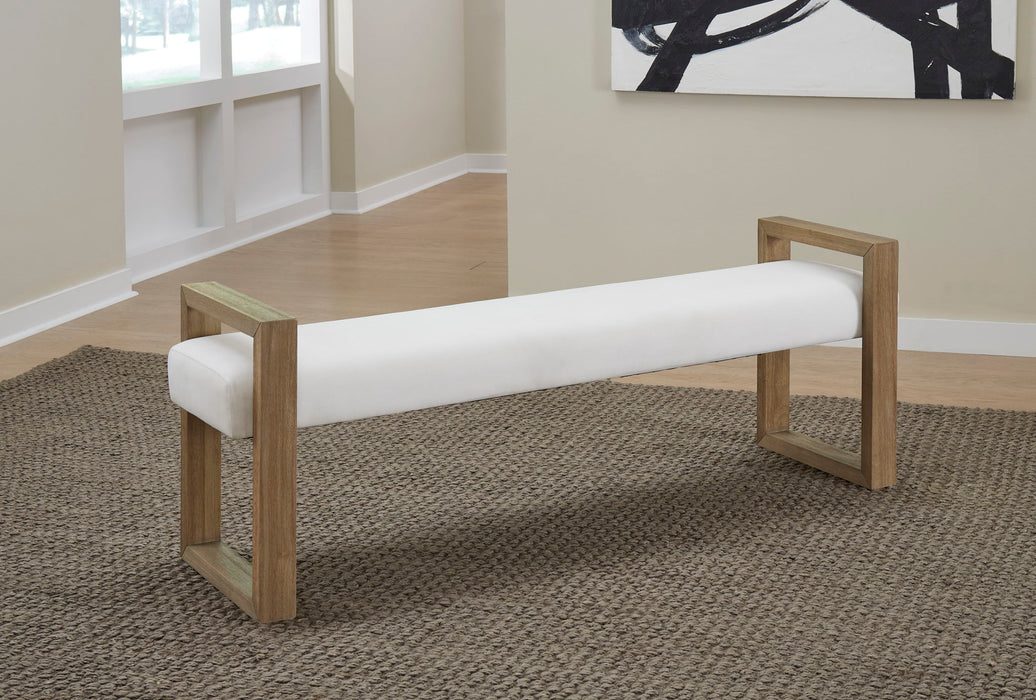 One Dining Bench - Pearl/Bisque