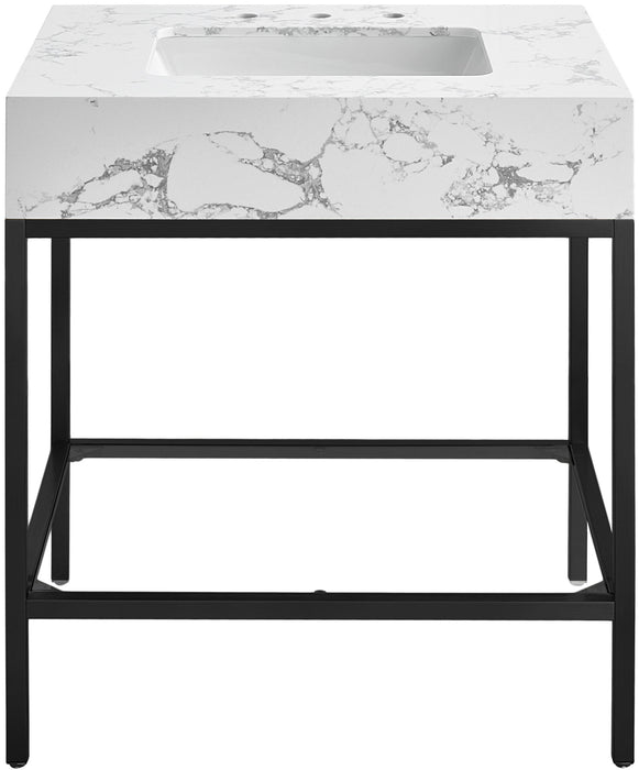 Marmo - Engineered Marble Bathroom Vanity With Black Base