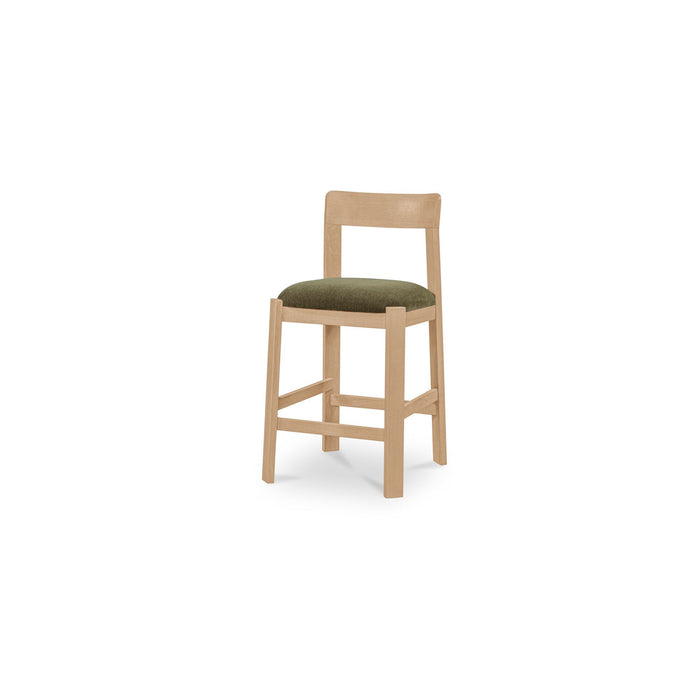 Oli - Counter Stool - Dark Green / Light Brown
