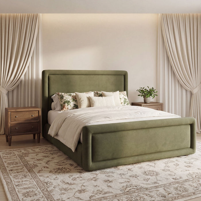 Summit Uph Queen Bed - Moss