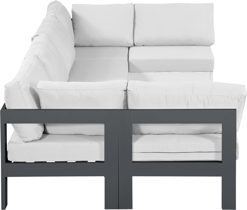 Nizuc - Outdoor Patio 6 Piece Modular Sectional With Gray Frame