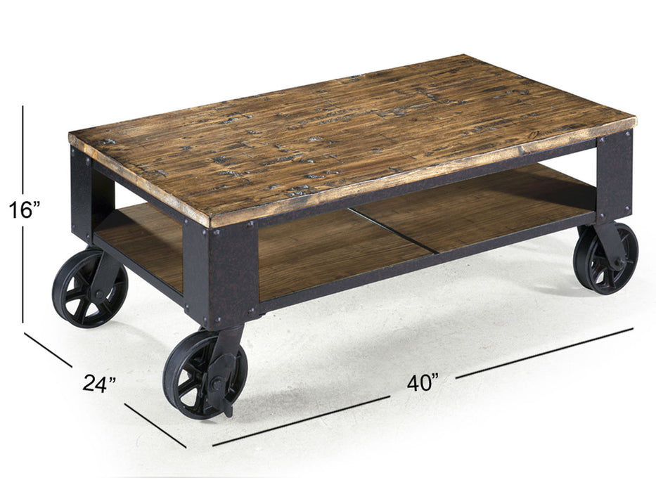 Pinebrook - Rectangular Starter Cocktail Table - Distressed Natural Pine