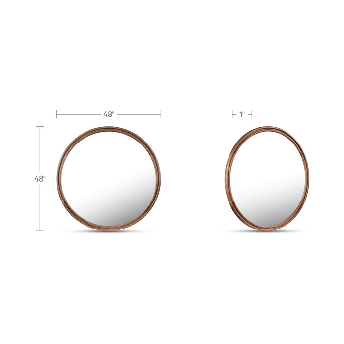 Alcott - Round Accent Mirror Large - Walnut
