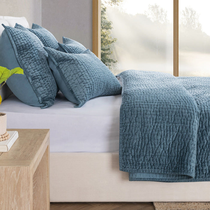 Bari - Velvet Sham - Stone Blue