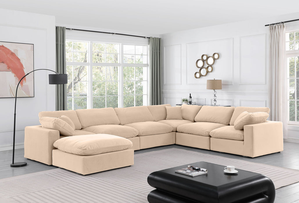 Comfy - 7 Piece Velvet Modular Sectional With Chaise