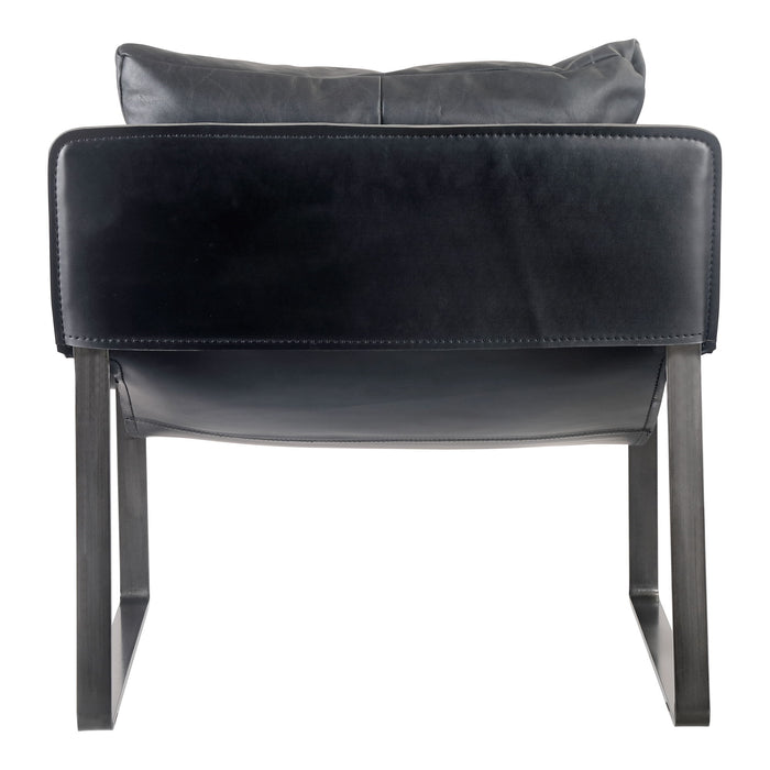 Connor - Leather Club Chair - Black