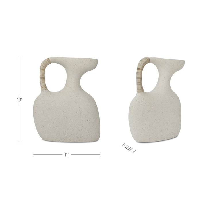 Vila - 13" Sculptural Vessel - Cream White