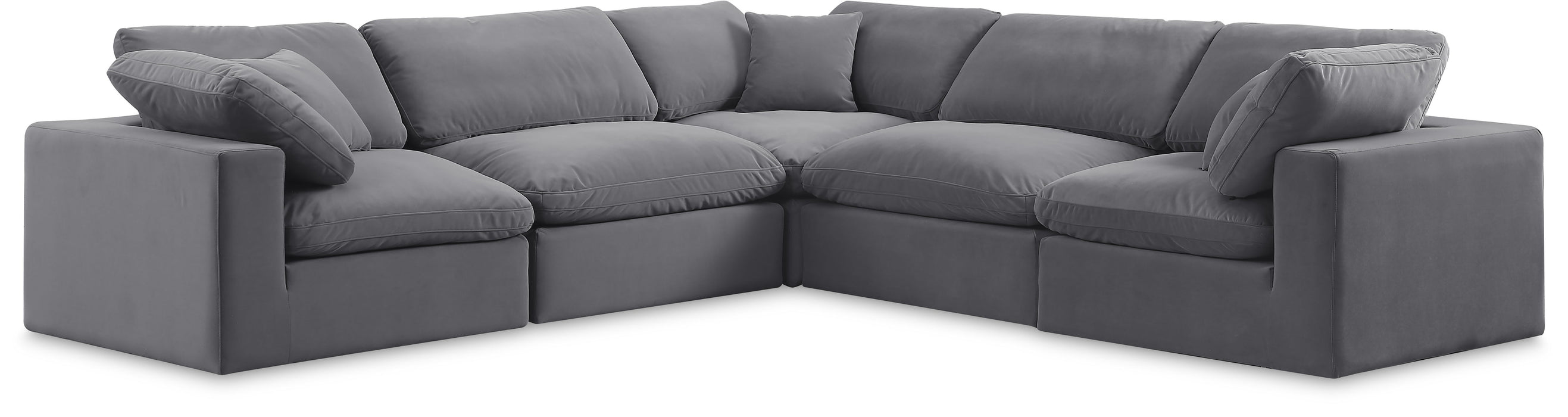 Comfy - 5 Piece Velvet Modular Corner Sectional