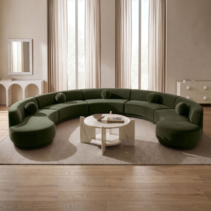 Avra - 192" Velvet Performance Fabric Upholstered Sectional