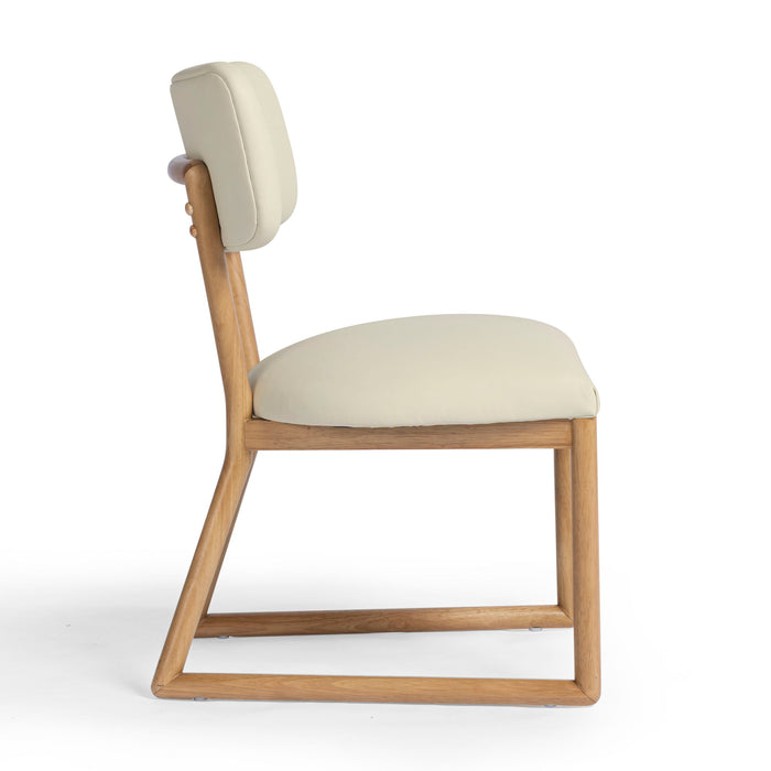 Bobbie - Vegan Leather Dining Chair - Cream
