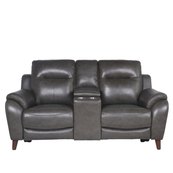 Trento - Dual Power Console Loveseat - Brown