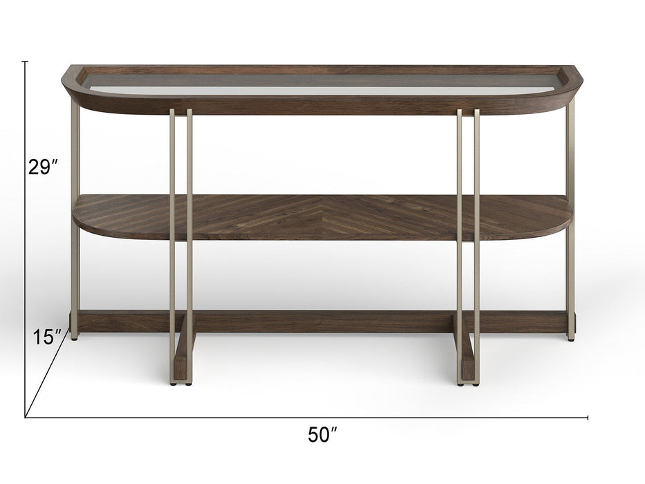 Elora - Demilune Sofa Table - Walnut