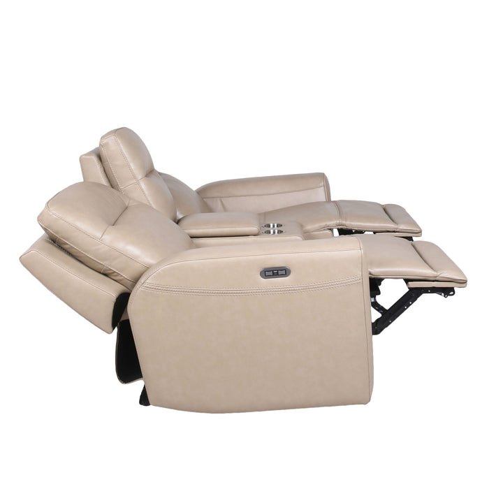 Doncella - Dual Power Loveseat With Console - Beige