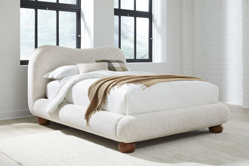 Afra Uph CKing Bed - Chinchila