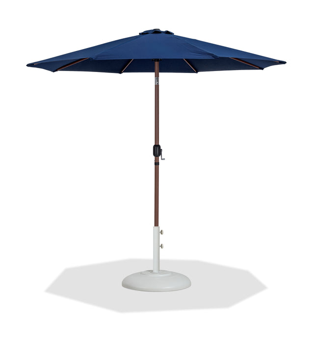 Fiji - Aluminum Patio Umbrella With Round White And Teak Base
