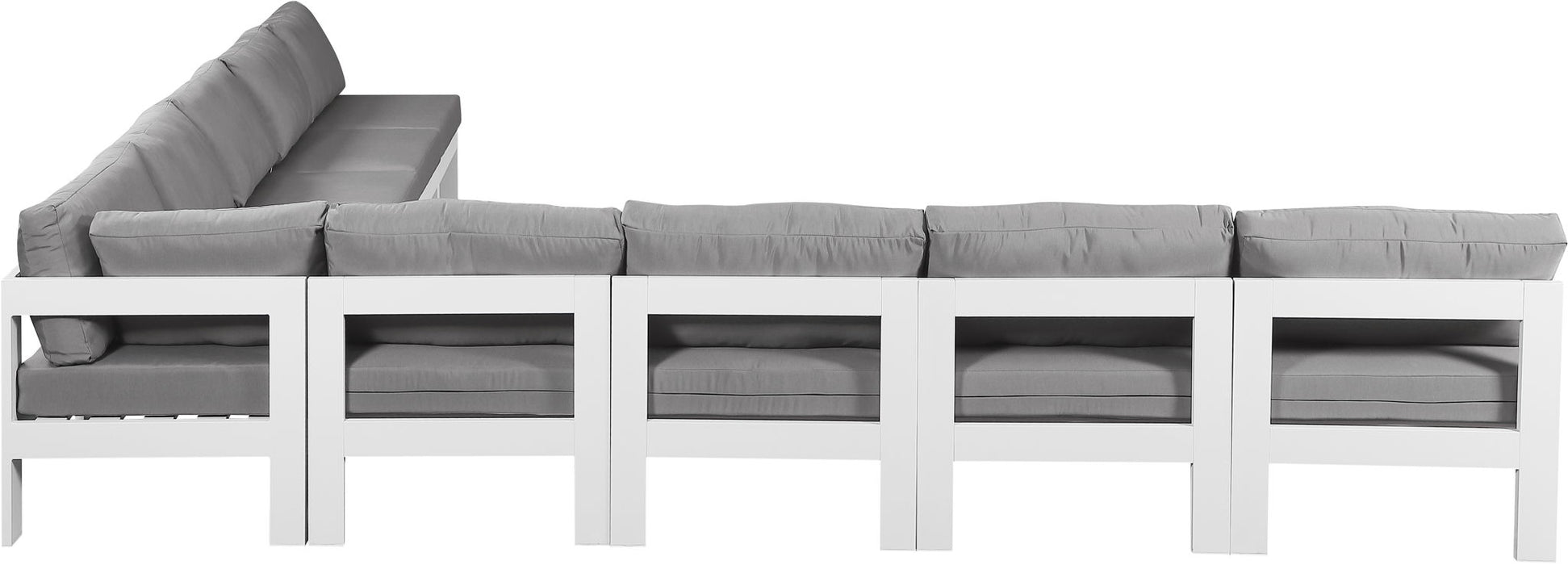Nizuc - Outdoor Patio 9 Piece Modular Sectional With White Frame