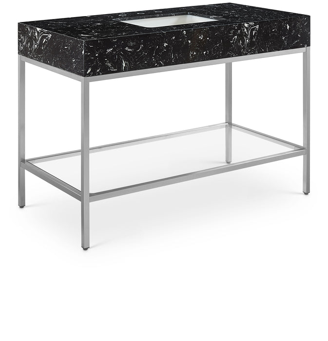 Marmo - Engineered Marble Bathroom Vanity With Chrome Base
