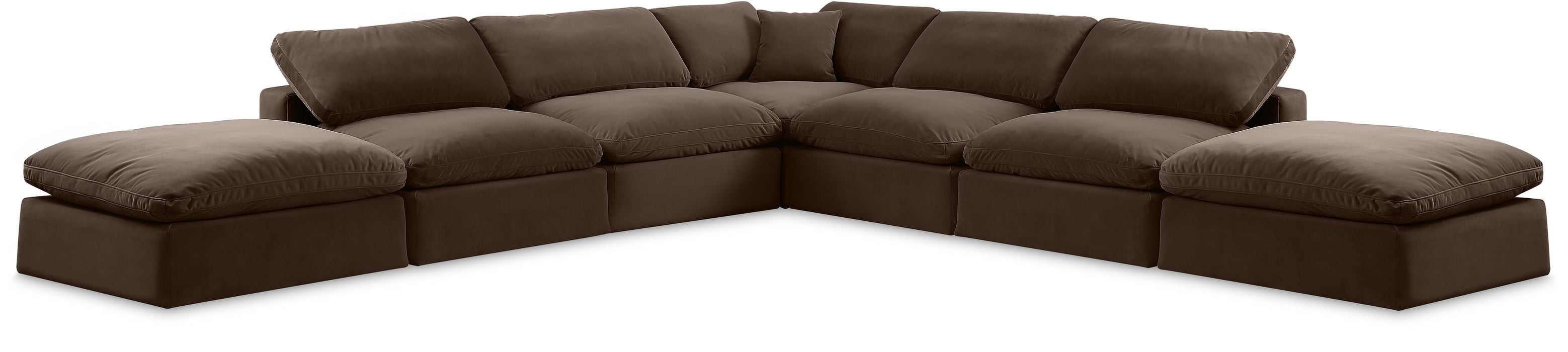 Comfy - 7 Piece Velvet Modular Corner Sectional