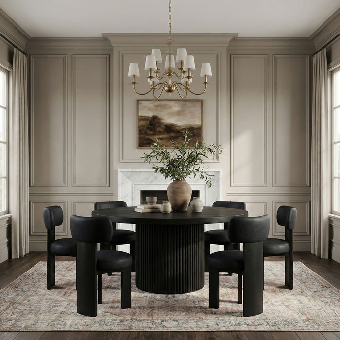 Atelier - Vegan Leather Upholstered Dining Chair (Set of 2) - Black Frame