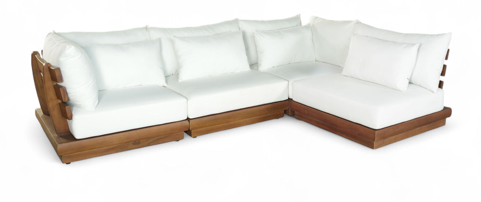 Mirella - 4 Piece Water Resistant Fabric Outdoor Patio Modular Sectional