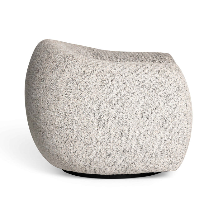 Judy - Woven Fabric Swivel Chair - Black / White