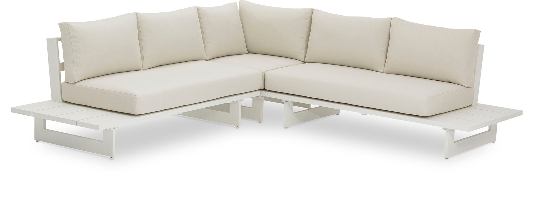 Maldives - Water Resistant Outdoor Patio Sectional With White Frame