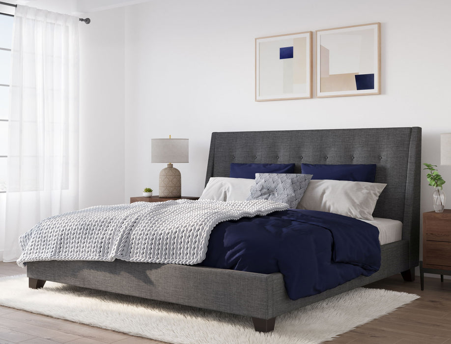 Madera CKing Bed- Drk Charcoal