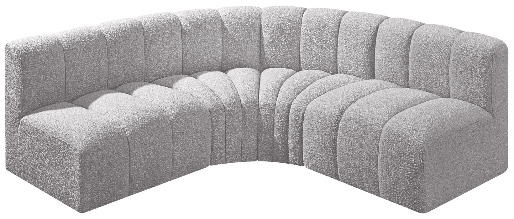 Arc - Boucle Fabric 4 Piece Corner Modular Sofa