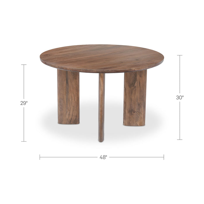 Lia - Round Dining Table - Dark Brown