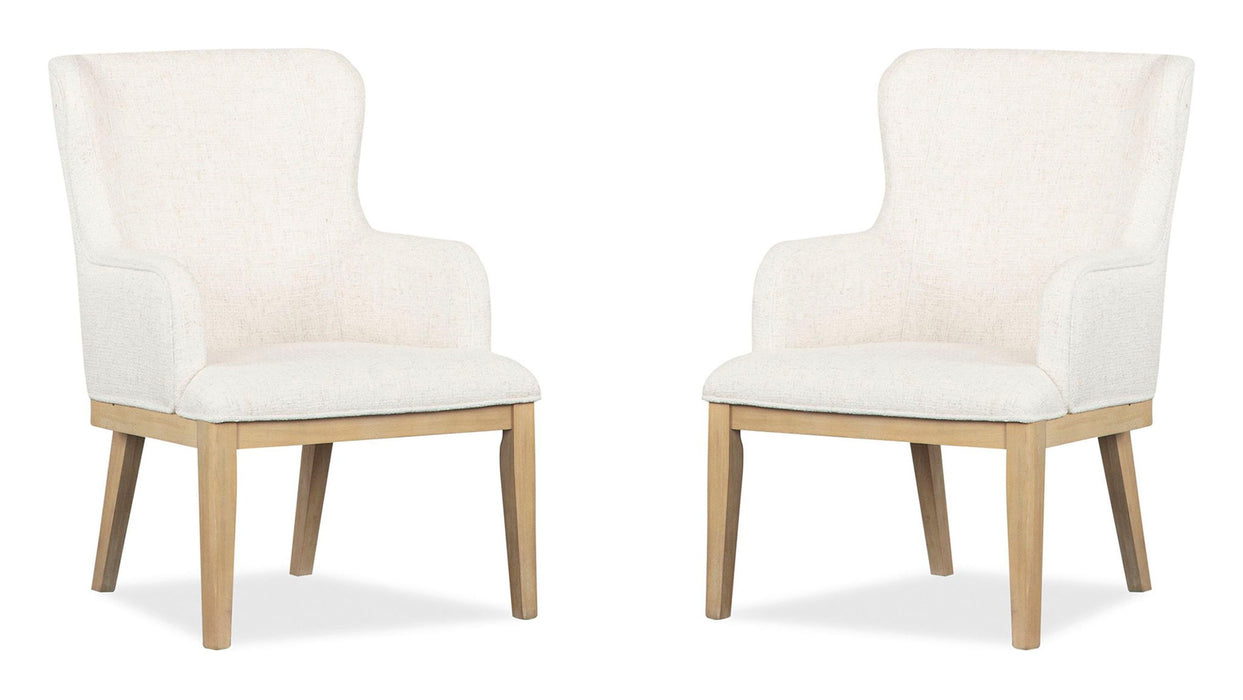 Somerset - Dining Arm Chair With Upholstered Seat & Back (Set of 2) - Butternut and Omari Natural