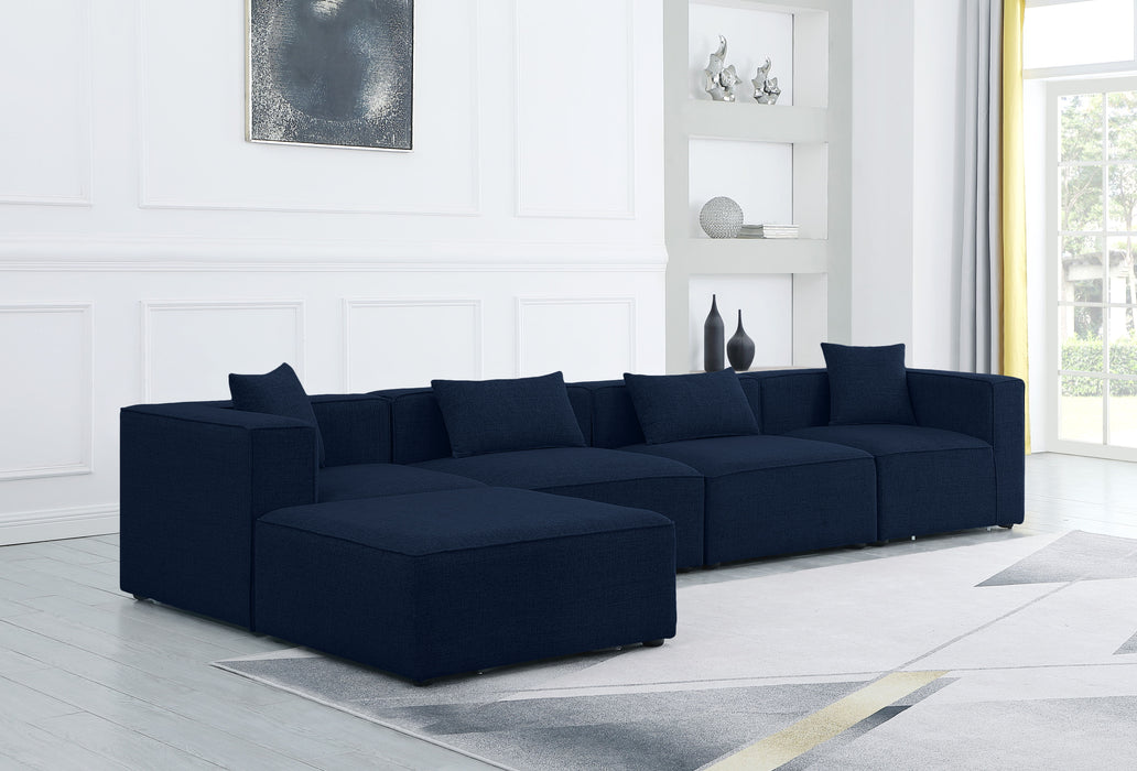 Cube - Linen 5 Piece Modular Sectional With Chaise