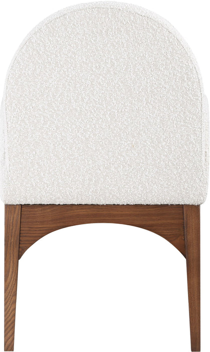 Waldorf - Boucle Dining Arm Chair With Brown Legs