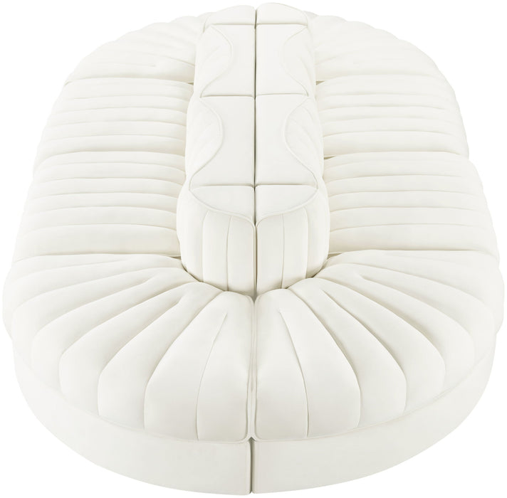 Rummi - Oval Velvet Performance Fabric Upholstered 8 Piece Modular Sectional