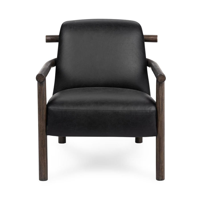 Azoria - Leather Accent Chair - Black