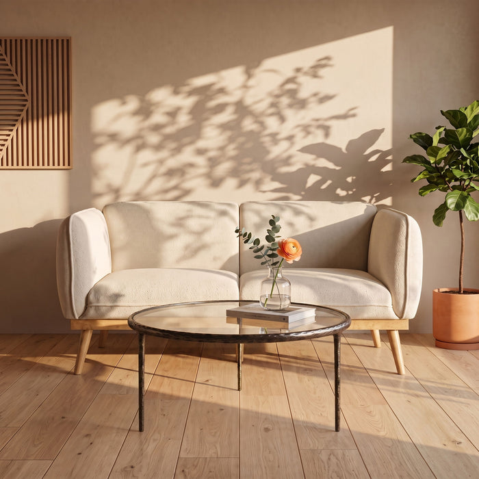 Evren - Glass Top And Aluminum Base Coffee Table