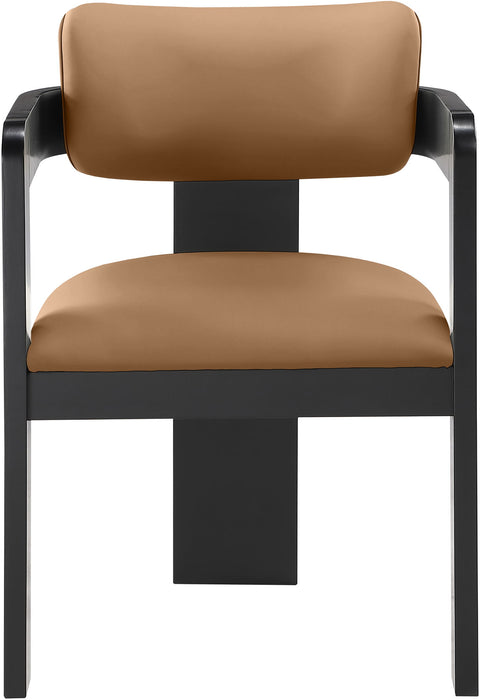 Sacha - Vegan Leather Upholstered Dining Chair With Black Base (Set of 2)
