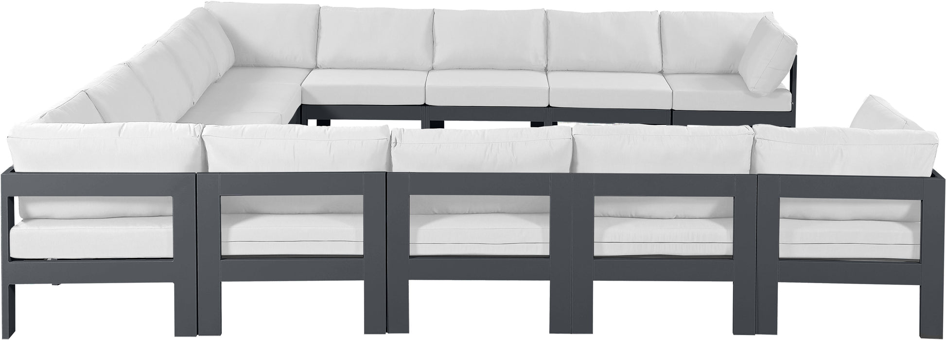 Nizuc - Outdoor Patio 13 Piece Modular Sectional With Gray Frame