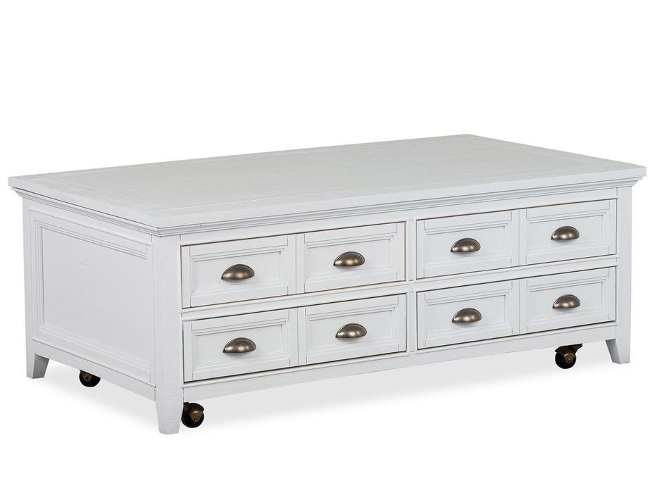 Heron Cove - Lift Top Storage Cocktail Table With Casters - Chalk White
