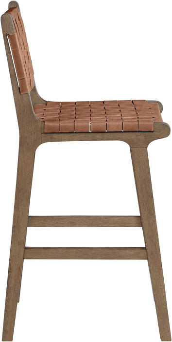 Entwine - Vegan Leather Upholstered Counter Stool - Painted Brown