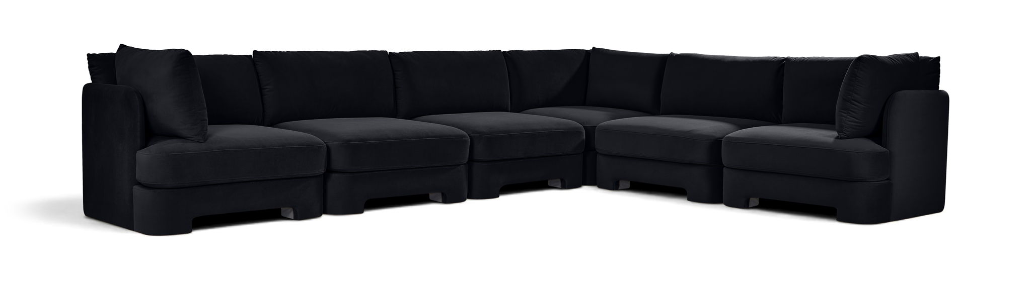 Hammond - Velvet Performance Fabric Upholstered 6 Piece Corner Sectional