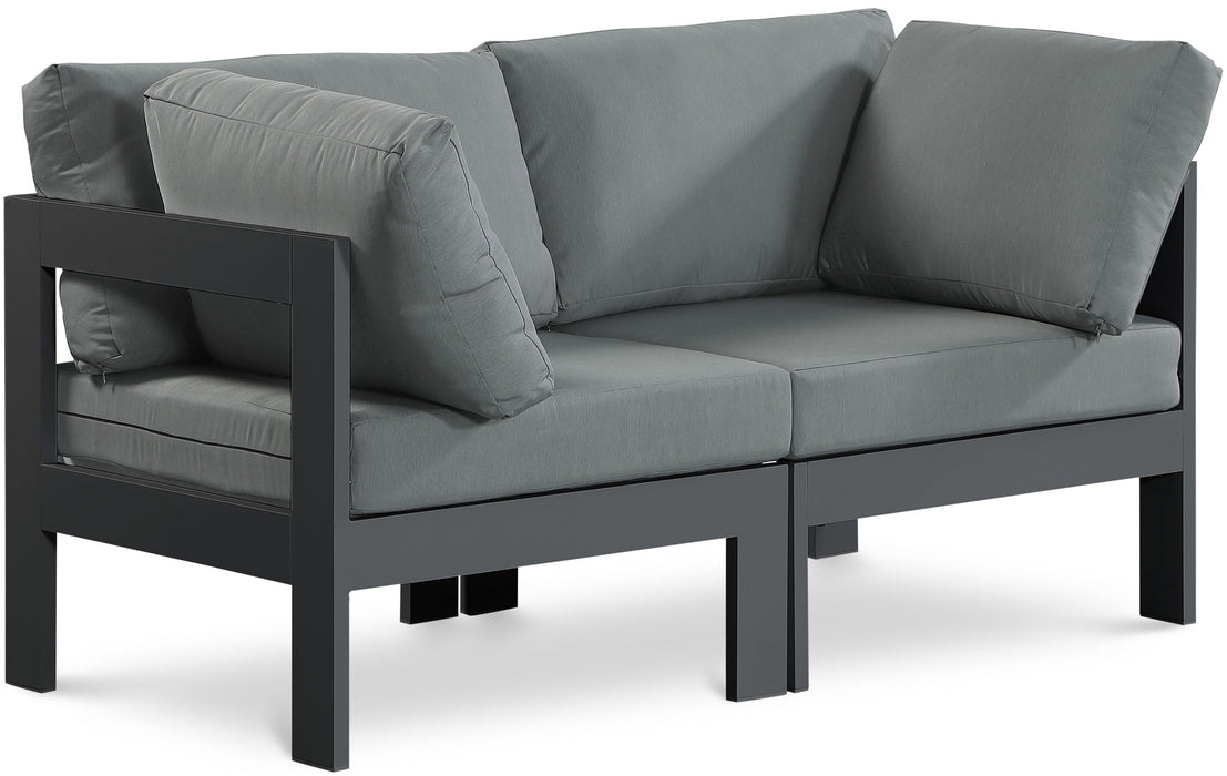 Nizuc - Outdoor Patio 2 Seat Modular Sofa With Gray Frame