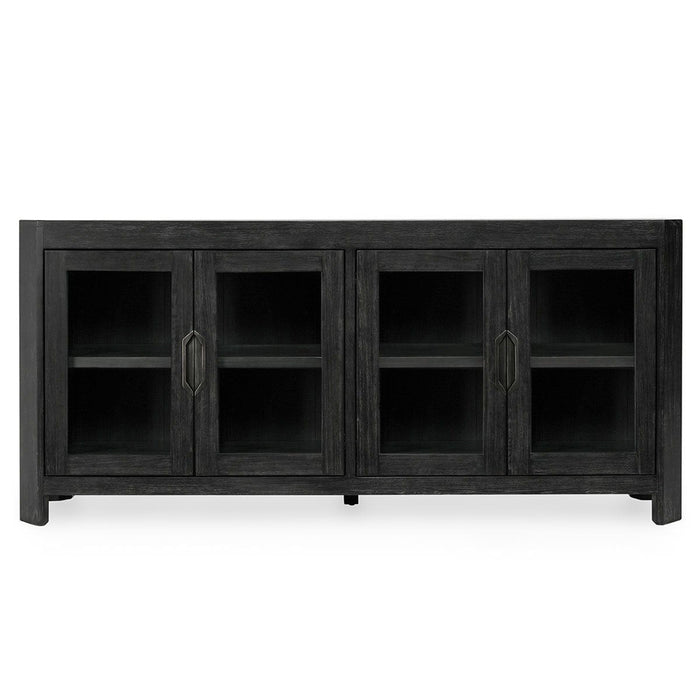 Macarthur - Reclaimed Oak 4 Door Cabinet - Aged Black
