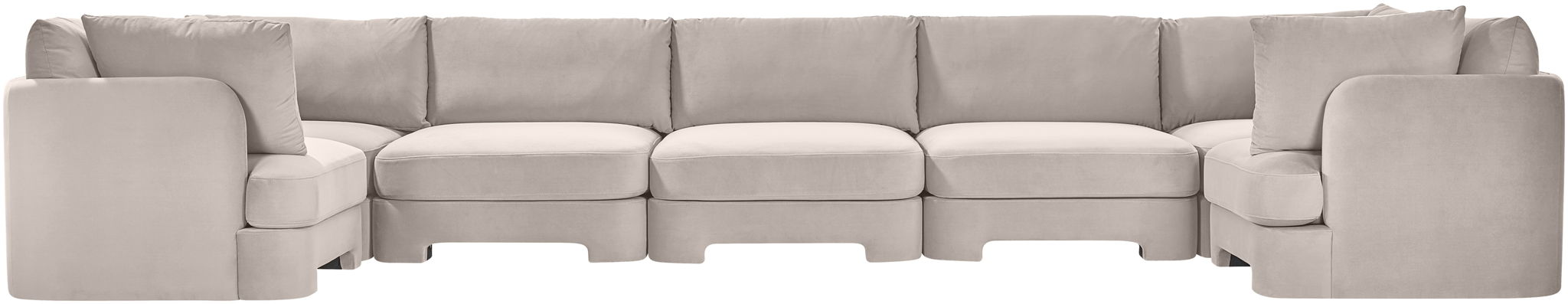Hammond - Velvet Performance Fabric Upholstered 7 Piece U-Shaped Sectional