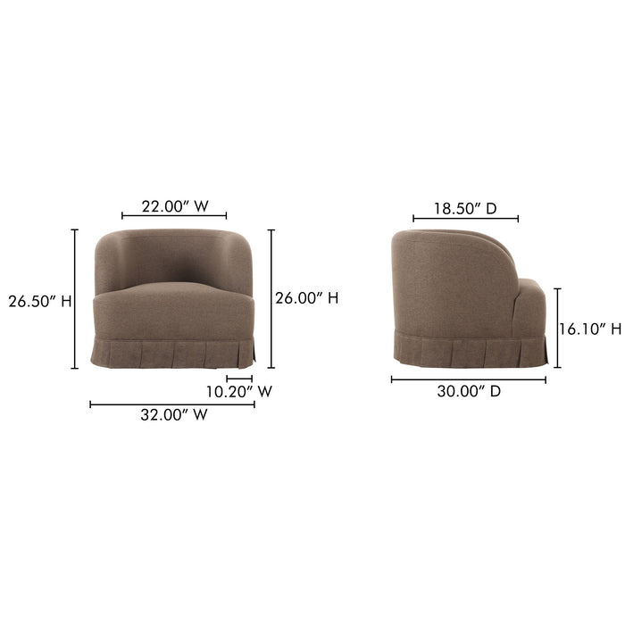 Maren - Swivel Chair - Dark Brown