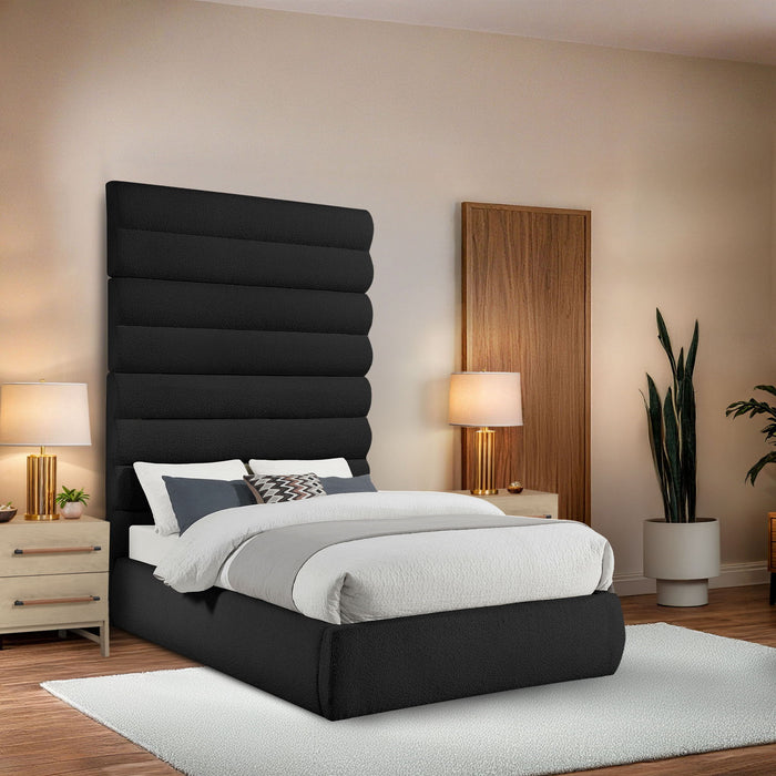 Adam - Boucle Fabric Bed With 89" Headboard