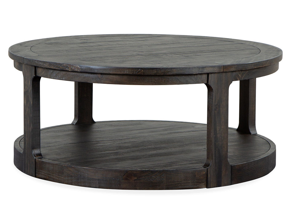 Boswell - Round Cocktail Table (With Casters) - Peppercorn